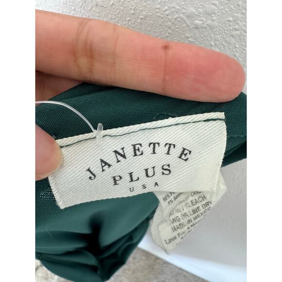 Janette Plus Green Off Shoulder Wide Leg Jumpsuit 2X - Picture 3 of 8